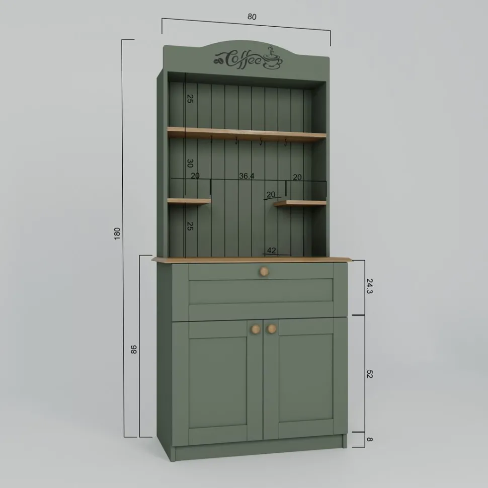 Aamiaiskaappi/kahvipiste Linento Furniture Lucas 7