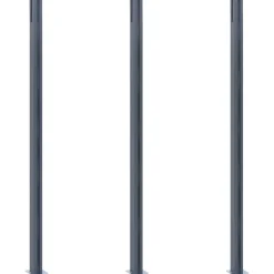 Aitatolpat 185cm, alumiini, tummanharmaa, eri pakkauskokoja