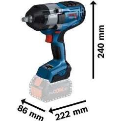Akkuiskumutterinväännin Bosch Professional GDS 18V-1000 BiTurbo Solo 18V ilman akkua + L-Boxx