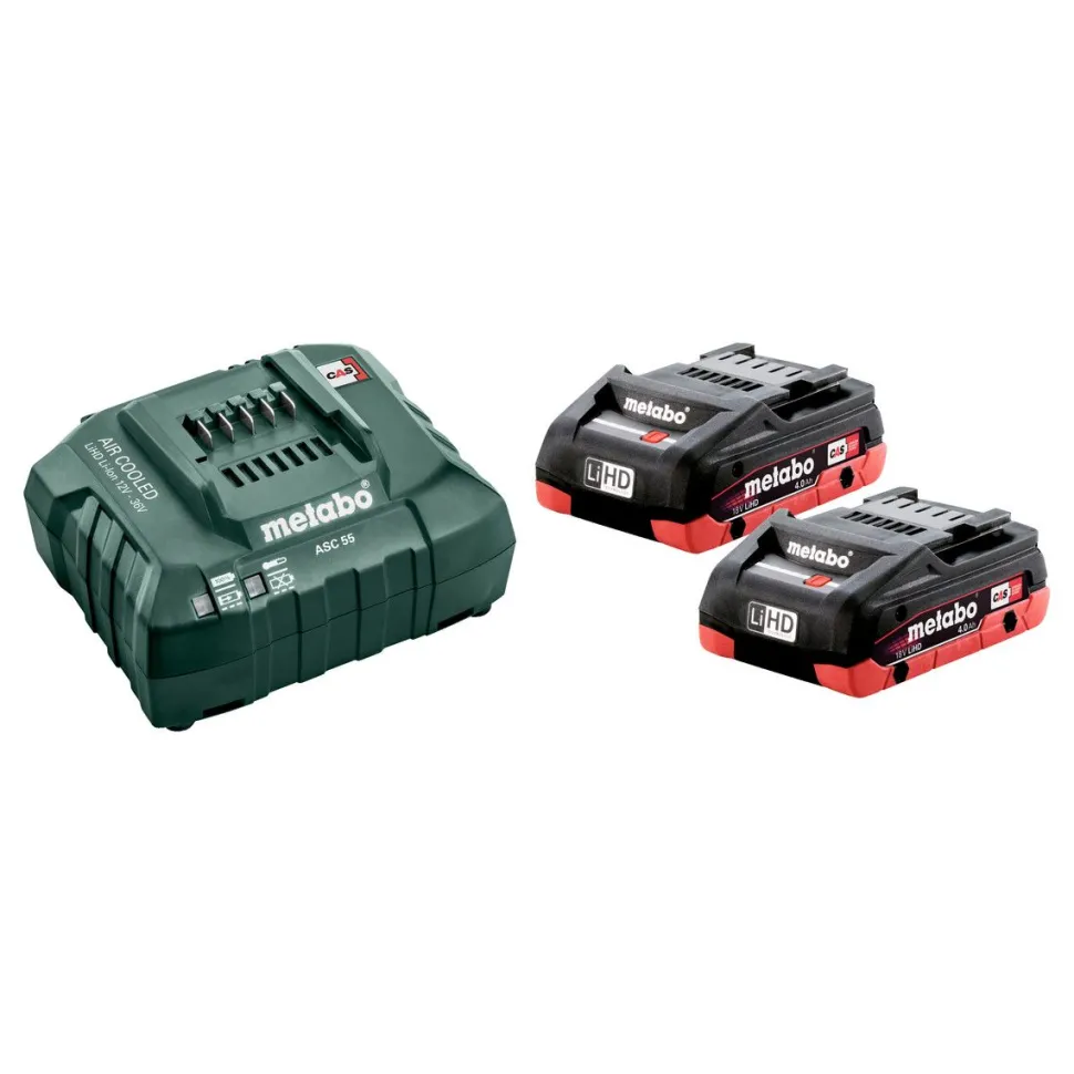 Akku ja laturi Metabo 18V 2xLiHD 4,0 Ah
