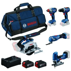 Akkukonesarja Bosch Professional GSR/GDX/GKS/GOP/GST 5 osaa 18V 2x5,0 Ah akuilla + laukku
