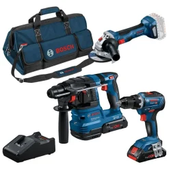 Akkukonesarja Bosch Professional GSR 18V-55, GWS 18V-7, GBH 18V-22, 2x4,0 Ah akuilla + laukku