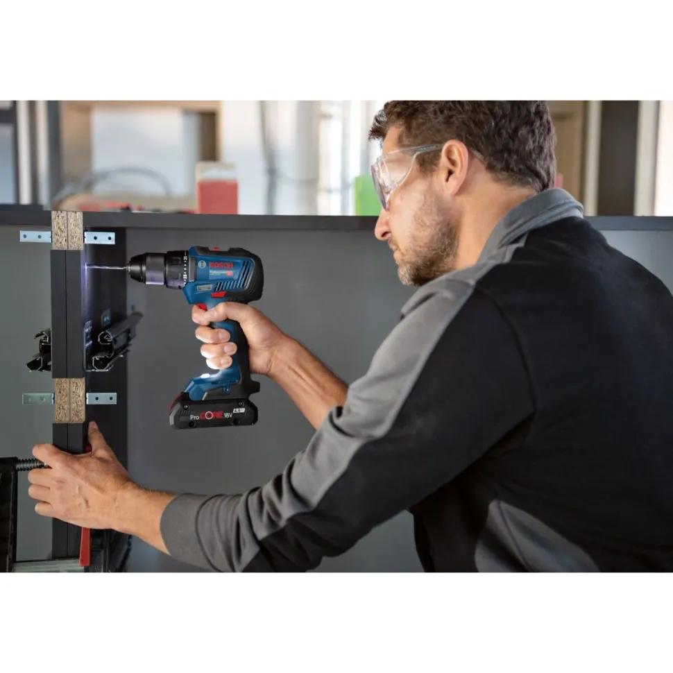 Akkukonesarja Bosch Professional GDR 18V-200 + GSR 18V-55, 2x4,0 Ah akuilla + L-Case
