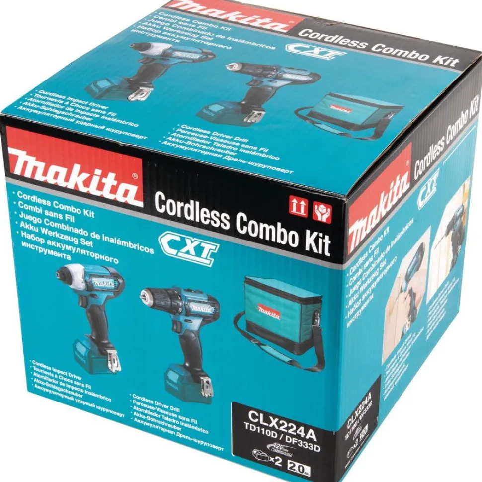 Akkukonesarja Makita DF333D+TD110D 12V 2x2,0 Ah akuilla