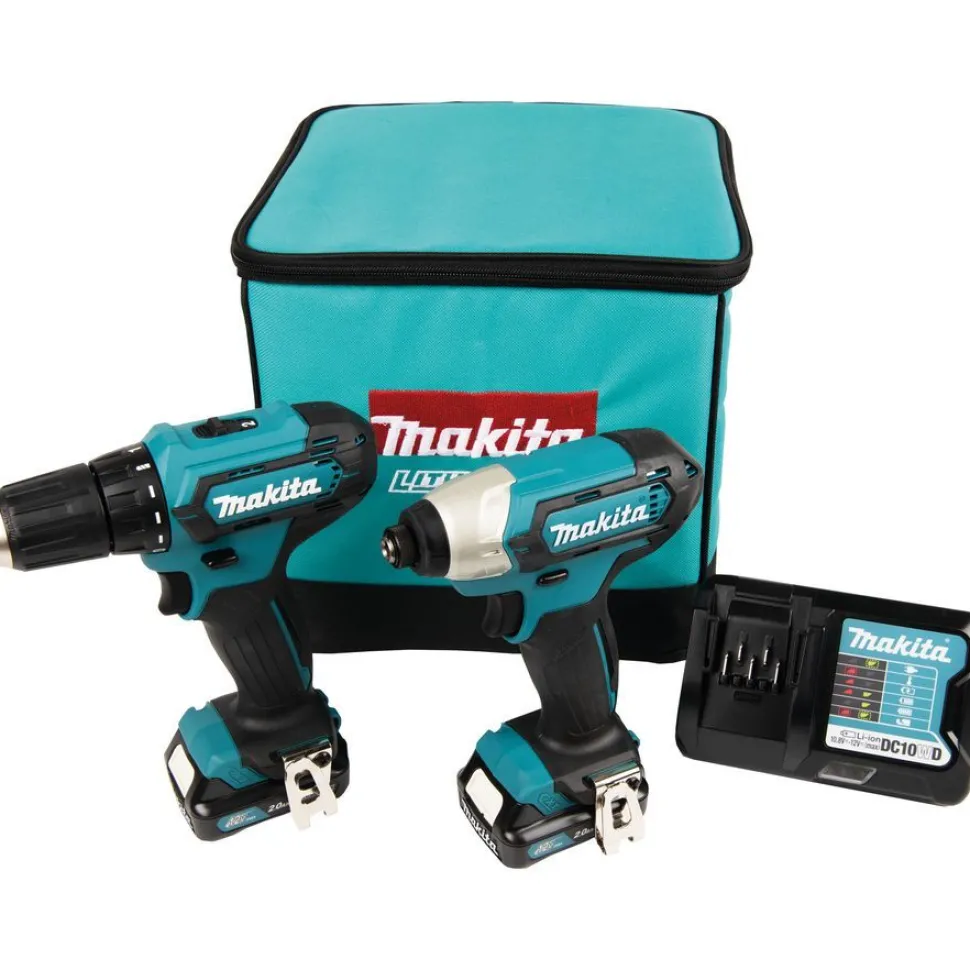 Akkukonesarja Makita DF333D+TD110D 12V 2x2,0 Ah akuilla