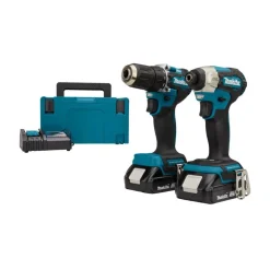 Akkukonesarja Makita DLX2423AJ (DDF487+DTD157) 18V 2x2,0 Ah akuilla + Makpac