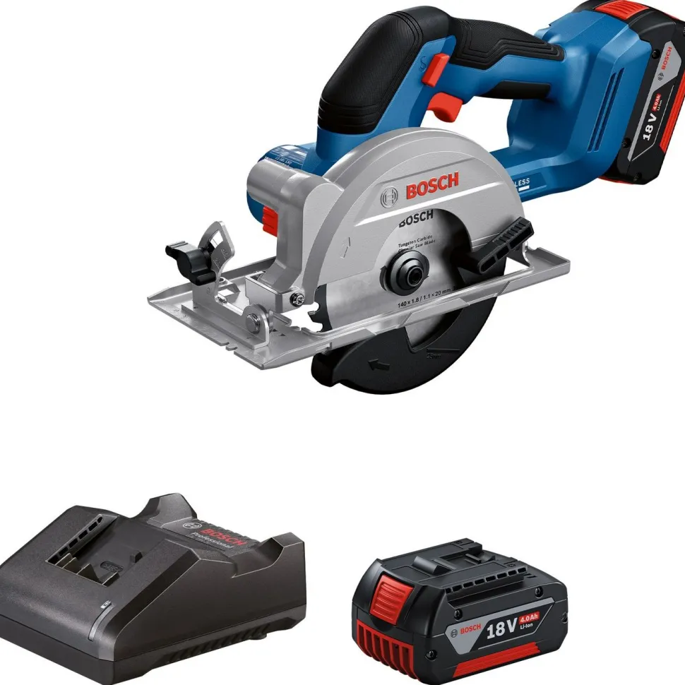 Akkukäsipyörösaha Bosch Professional GKS 18V-51 18V 2x4,0 Ah akuilla