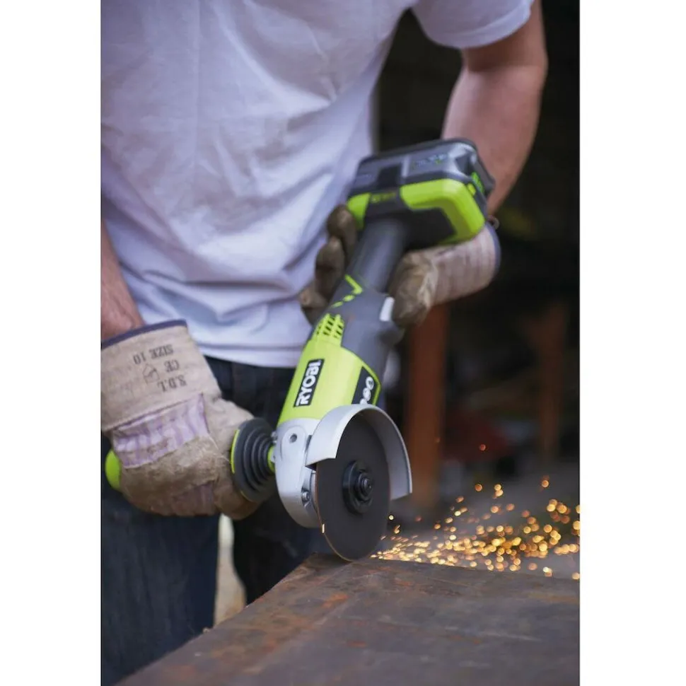 Akkukulmahiomakone Ryobi ONE+ R18AG-140S 18V 4,0 Ah akulla