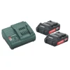 Akkupaketti Metabo 18V 2x2.0 Ah laturilla SC 30