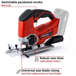 Akkupistosaha Einhell Power X-Change TE-JS 18/80 Li-Solo 18V ilman akkua