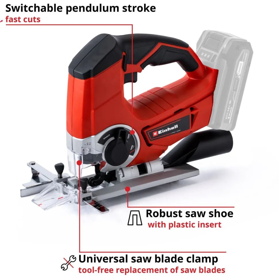 Akkupistosaha Einhell Power X-Change TE-JS 18/80 Li-Solo 18V ilman akkua