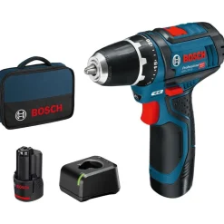 Akkuporakone Bosch Professional GSR 12V-15 12V 2x2,0 Ah akuilla + Bag