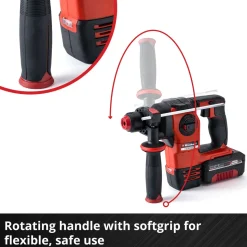 Akkuporavasara Einhell Power X-Change Herocco SDS+ 18V ilman akkua + E-Box -salkku