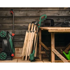 Akkuruohonleikkuri Bosch Rotak 18V2-38 2x18V 2x4,0 Ah akuilla