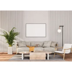 Akustiikkalevy Aarni rimapaneeli, 21x605x2400mm, kokonaan valkoinen