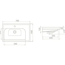 Allaskaappi AquaRodos Omega 70 ja allas Como 850 x 700 x 450 mm