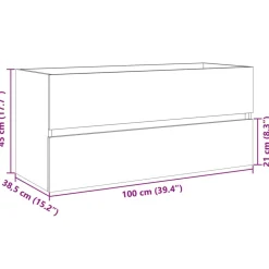 Allaskaappi Sonoma-tammi 100x38,5x45 cm tekninen puu (49639)