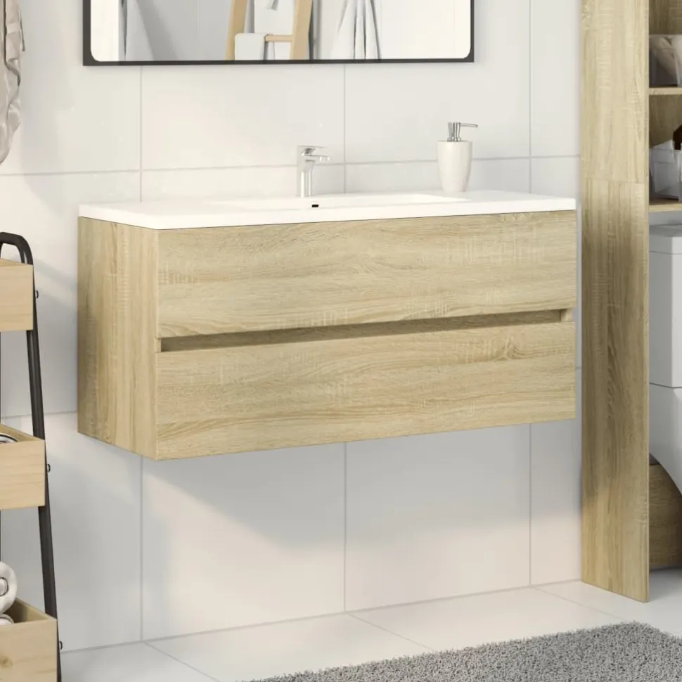 Allaskaappi Sonoma-tammi 100x38,5x45 cm tekninen puu (49639)