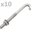 Ankkuroitu J-pultti mutteri ja aluslevy M8x100mm 25kpl