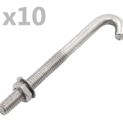 Ankkuroitu J-pultti mutteri ja aluslevy M8x100mm 25kpl