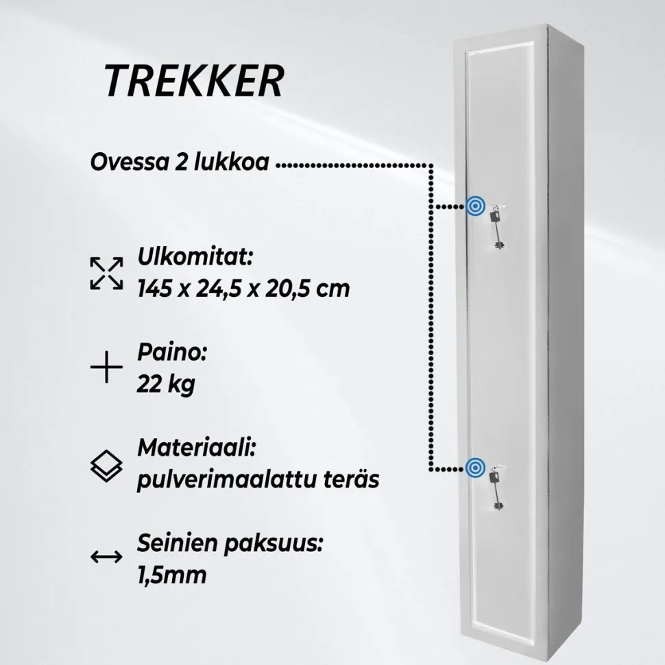 Asekaappi Trekker 3 asetta musta