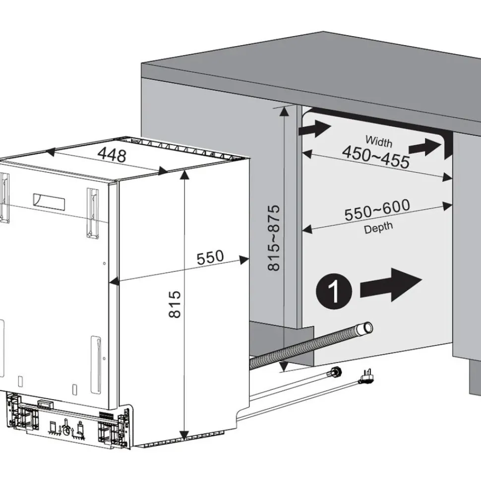 Astianpesukone Kluge KVD4610P, 45cm, integroitava