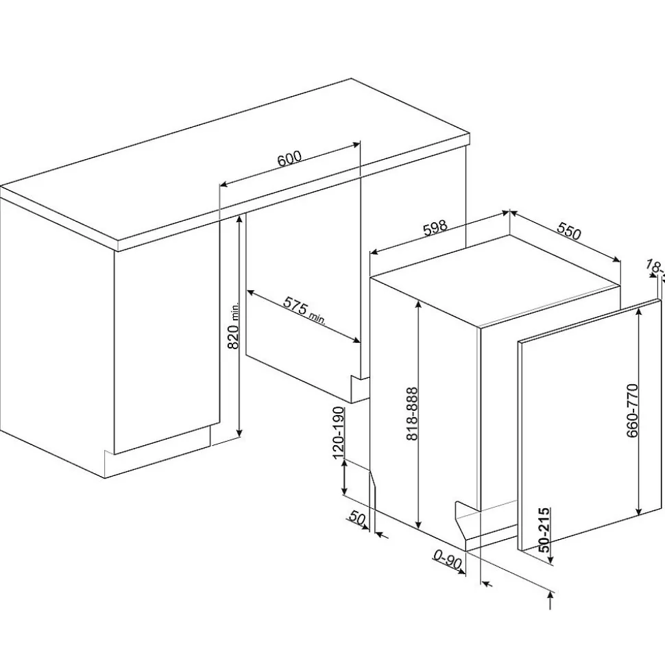 Astianpesukone Smeg STL7252C, integroitava