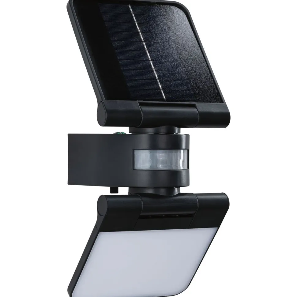 Aurinkokennoseinävalaisin Paulmann Lesla 150x130mm USB-ladattava hämäräohjattu liiketunnistin IR IP65 3000K 12.5W 1000lm antrasiitti