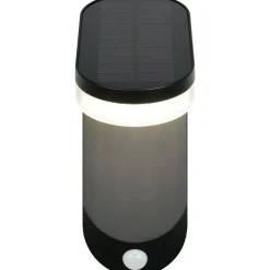 Aurinkokennoseinävalaisin Trio Lagoas LED ladattava liike- ja hämärätunnistin 4000K musta