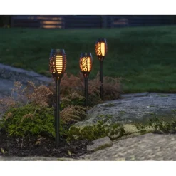 Aurinkokennovalaisin Star Trading Flame Mini, 70x70x400mm, 3kpl, musta
