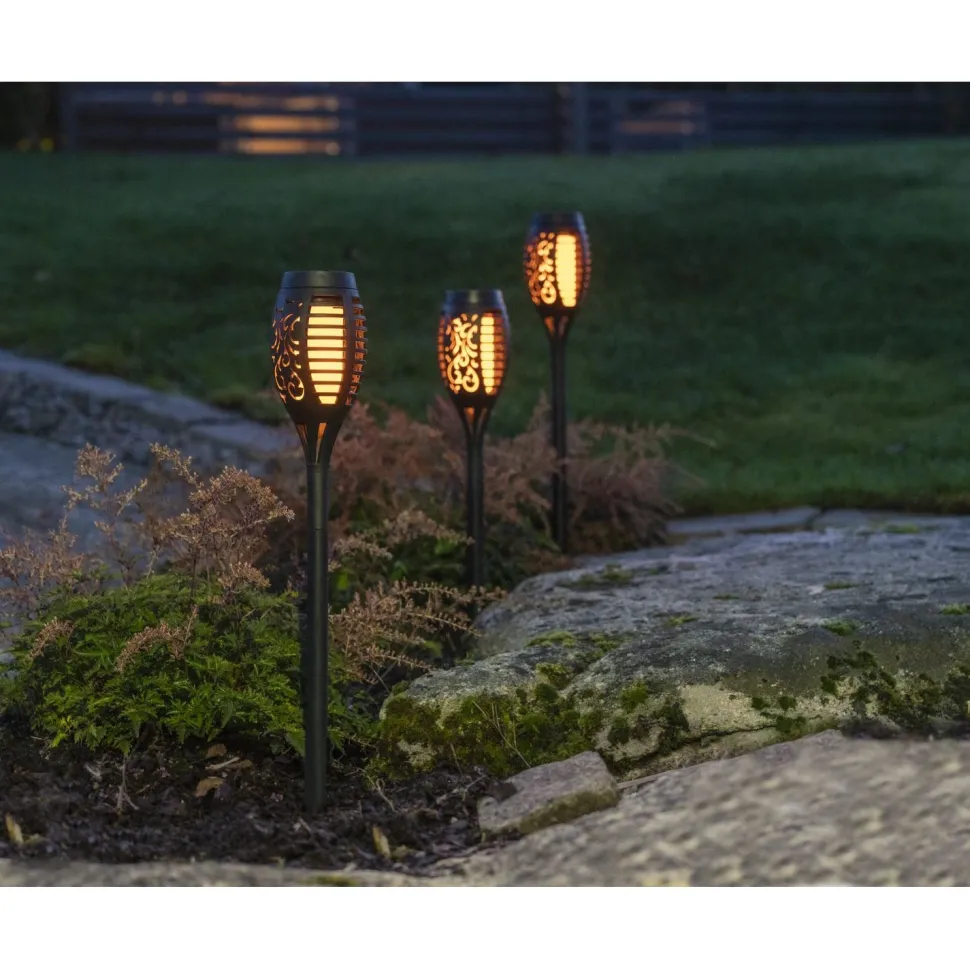 Aurinkokennovalaisin Star Trading Flame Mini, 70x70x400mm, 3kpl, musta