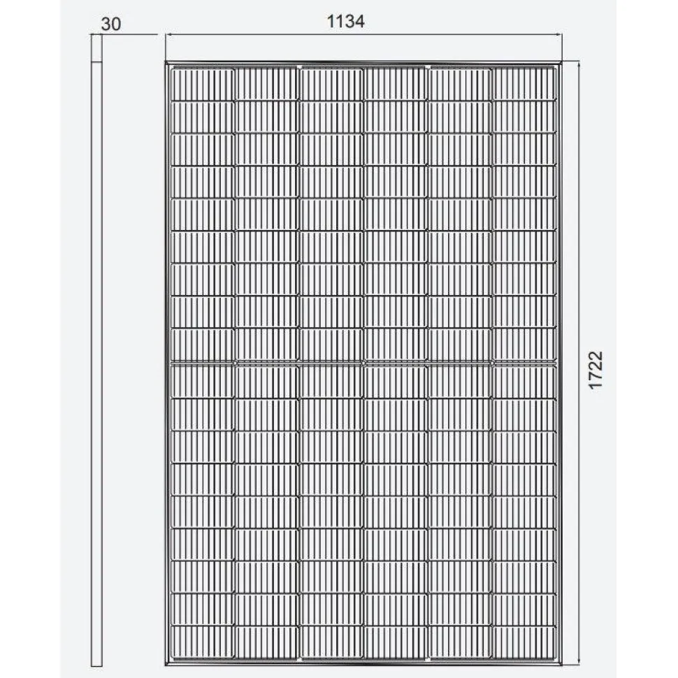 Aurinkopaneeli Hanersun Hitouch5, 410Wp, 1722x1134x30, musta kehys, 36kpl