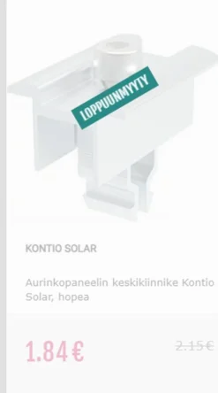 Aurinkopaneelin profiilikisko Kontio Solar, musta