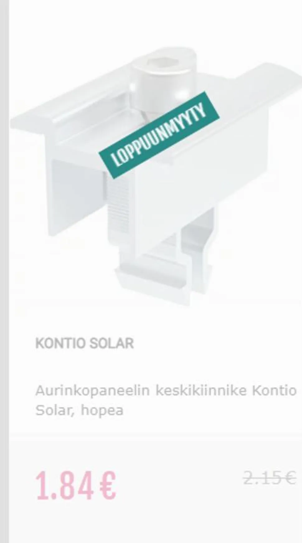 Aurinkopaneelin profiilikisko Kontio Solar, musta