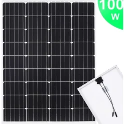 Aurinkopaneelit 2kpl, 100 W, yksikiteinen alumiini ja turvalasi