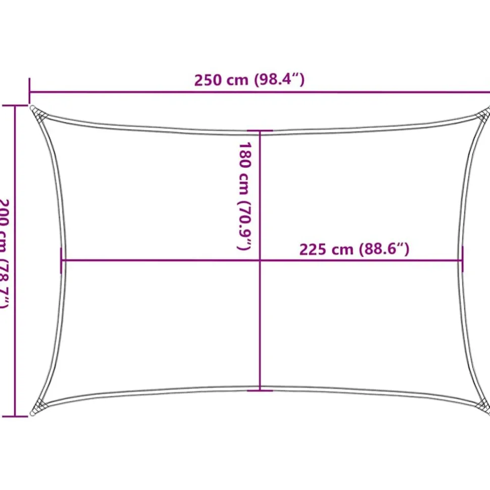 Aurinkopurje, 160 g/m² HDPE, eri värejä ja kokoja (16419)