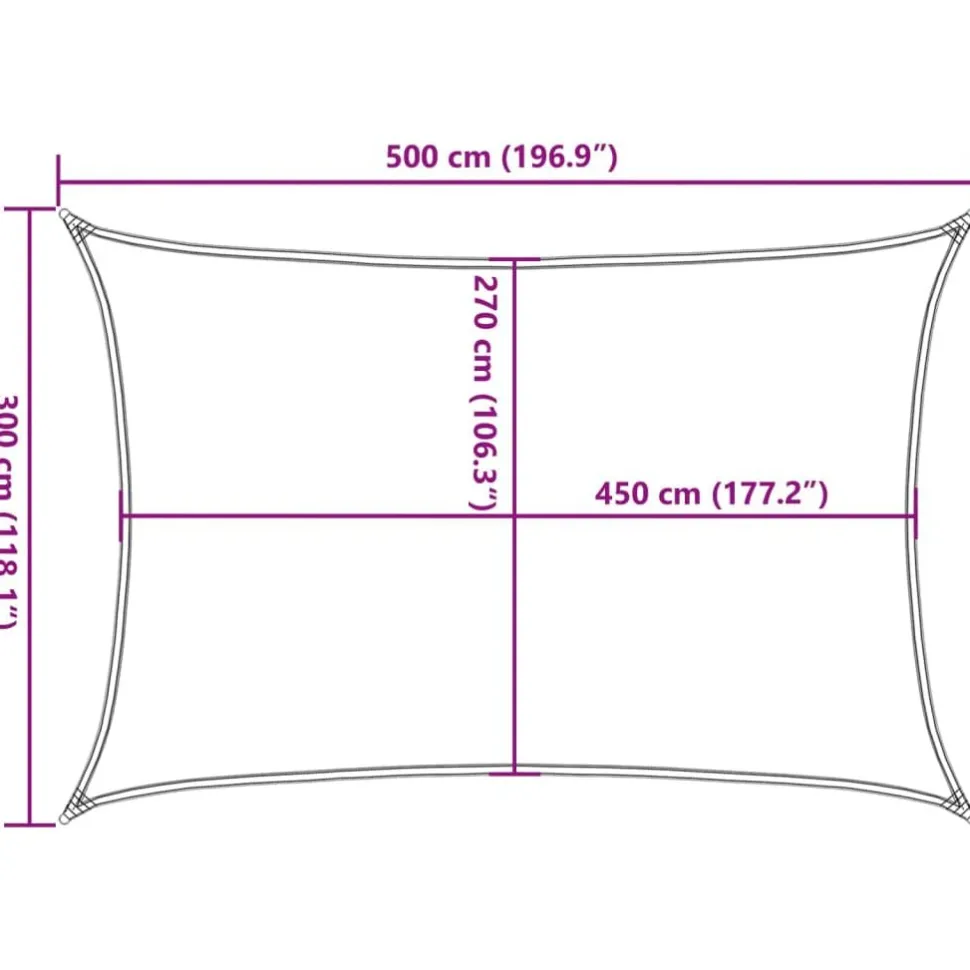 Aurinkopurje, 160 g/m² HDPE, eri värejä ja kokoja (16419)