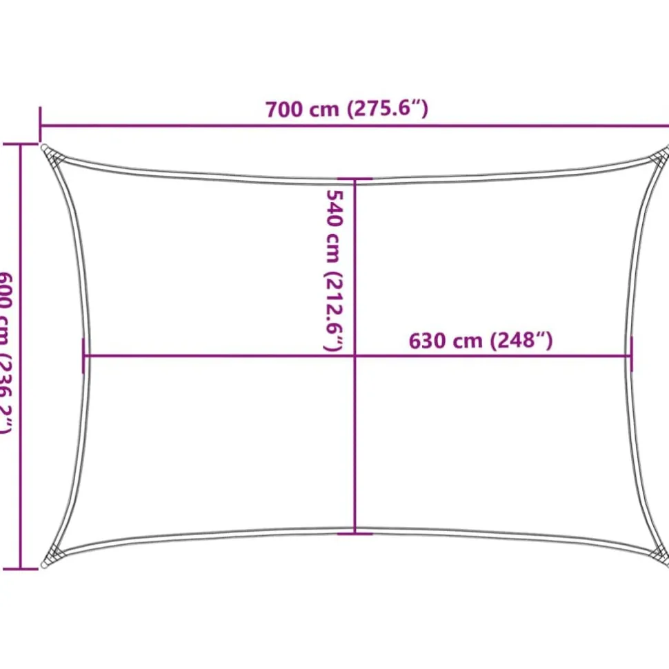 Aurinkopurje, 160 g/m² HDPE, eri värejä ja kokoja (16419)
