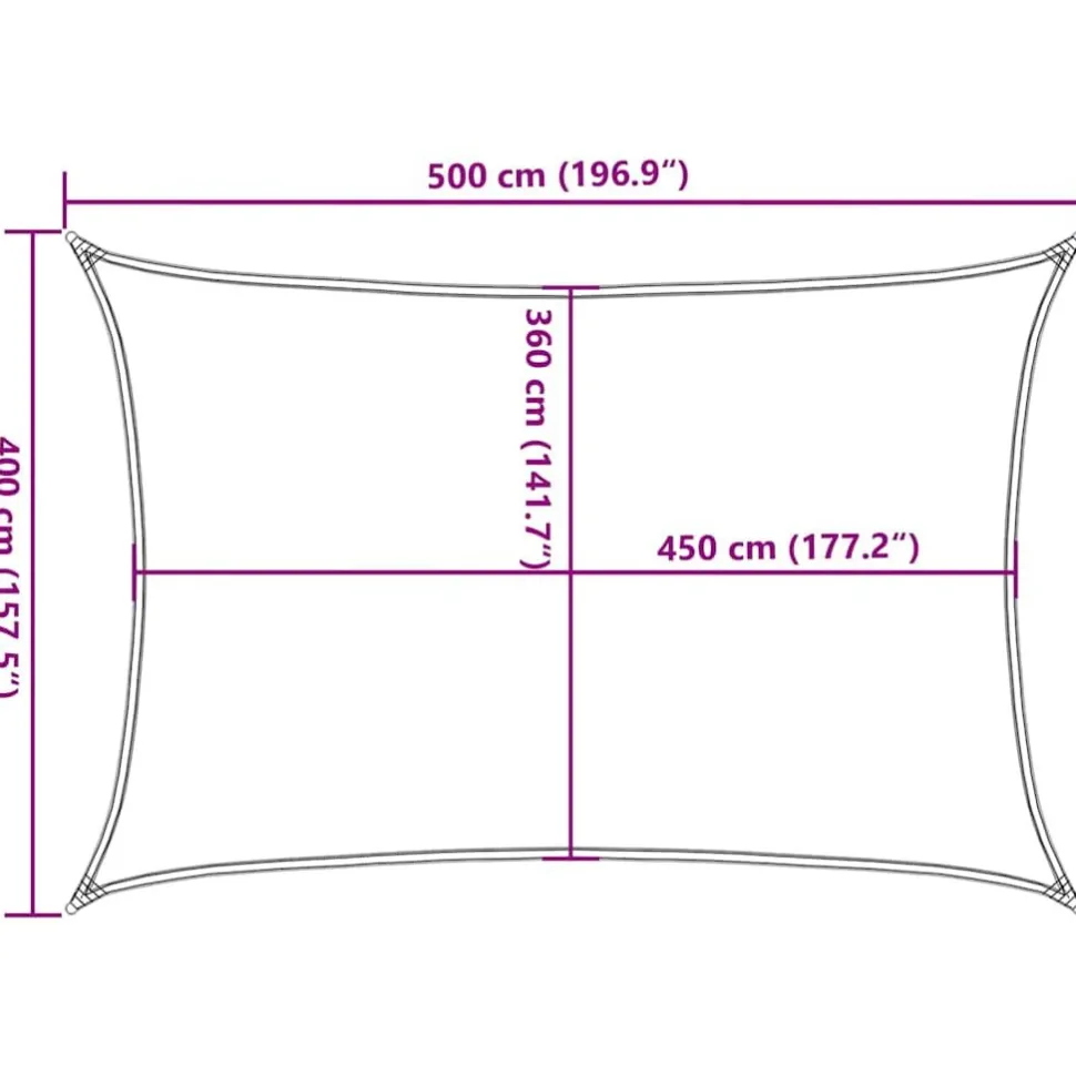 Aurinkopurje, 160 g/m² HDPE, eri värejä ja kokoja (16419)