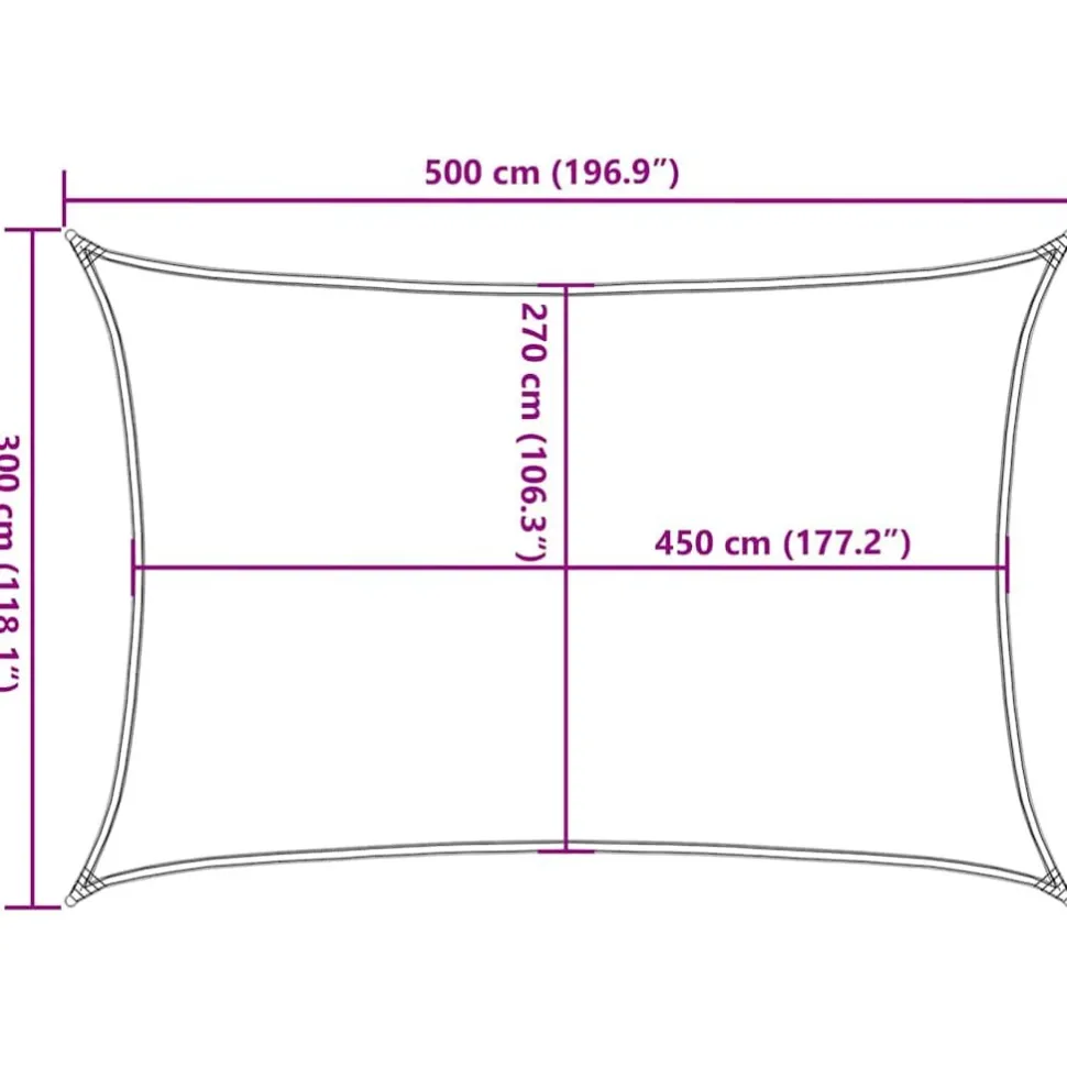 Aurinkopurje, 160 g/m² HDPE, eri värejä ja kokoja (16419)