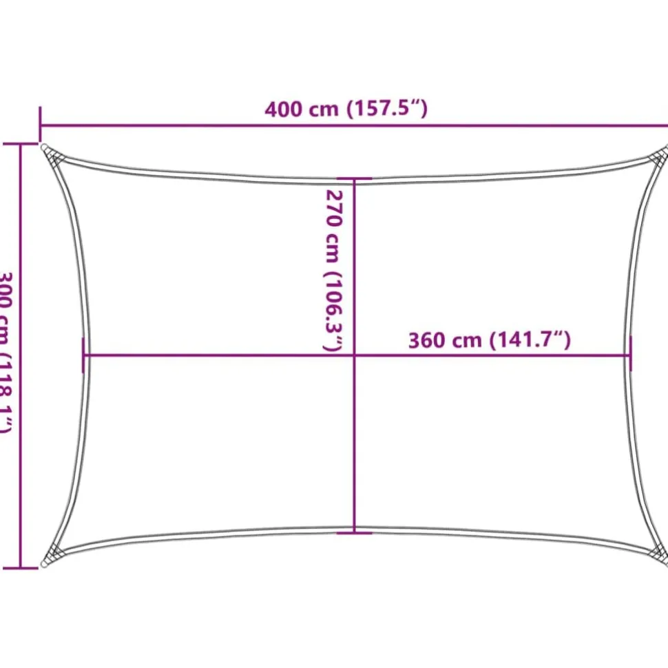 Aurinkopurje, 160 g/m² HDPE, eri värejä ja kokoja (16419)