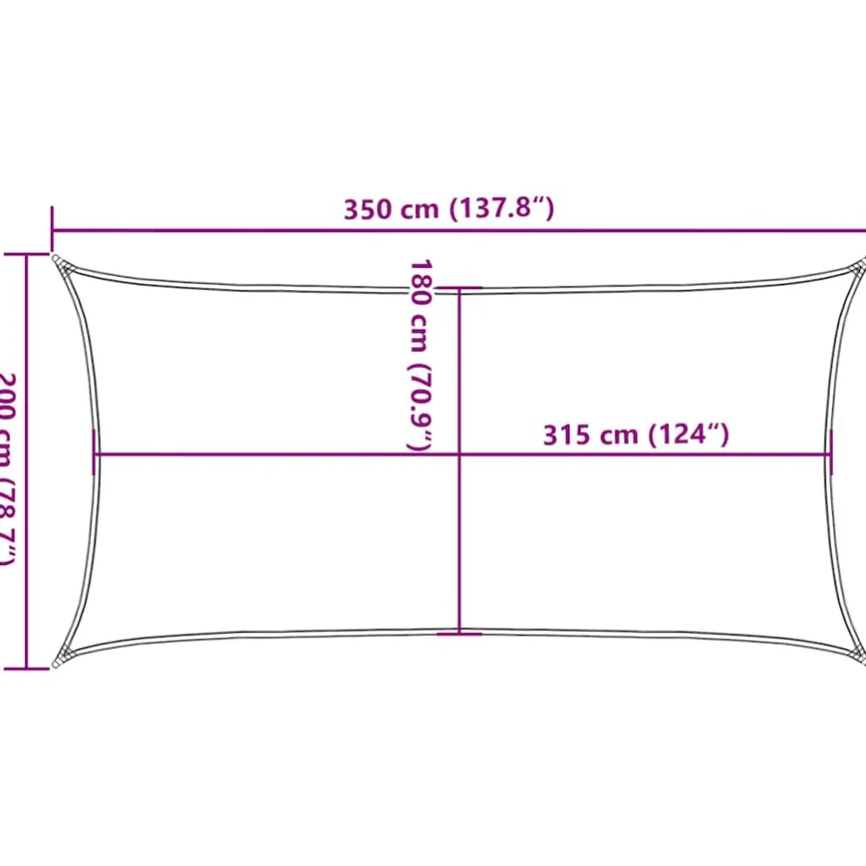 Aurinkopurje, 160 g/m² HDPE, eri värejä ja kokoja (16419)