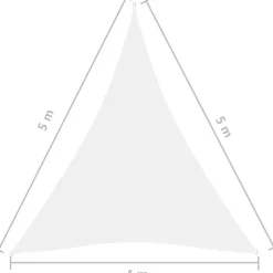 Aurinkopurje Oxford-kangas kolmio 4x5x5 m valkoinen