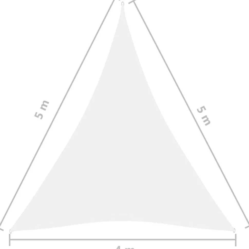 Aurinkopurje Oxford-kangas kolmio 4x5x5 m valkoinen