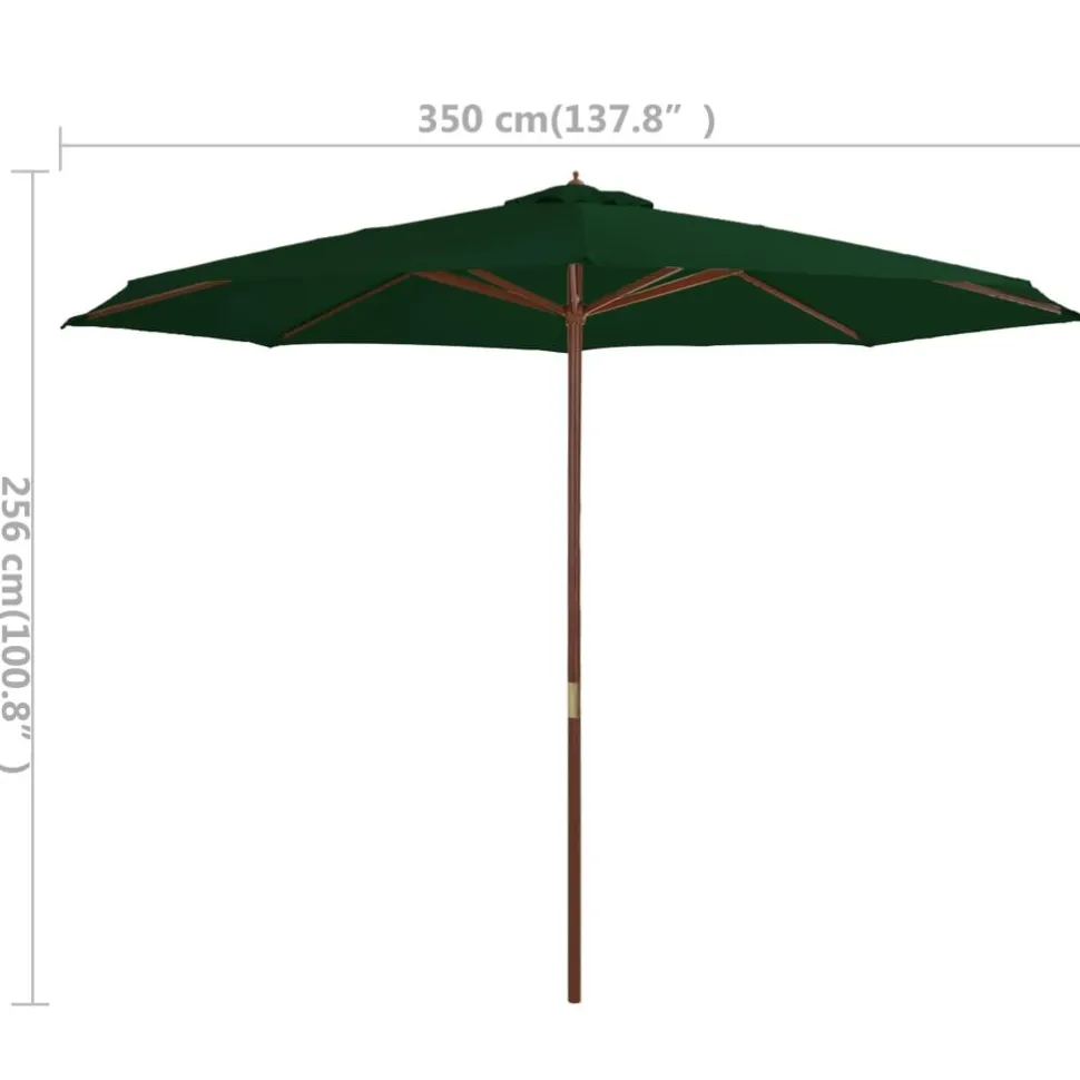 Aurinkovarjo puurungolla 350cm, eri värejä