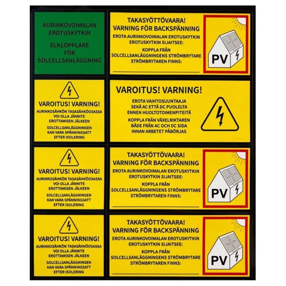 Aurinkovoimala Soletek, tiilikatolle, pystyasennus, eri tehoja