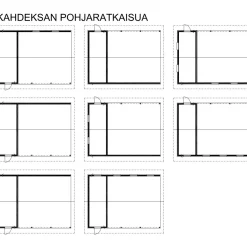 Autokatoksen runkopaketti Timburg, kahden auton seinällinen katos ja varasto, kerrosala 17 m²