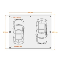 Autokatos Holzbrüder Ralf 42m2, kantavuus 250 kg/m²