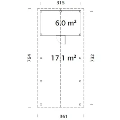Autokatos Palmako Robert, vajalla, 23,1 m2 CP3273-2