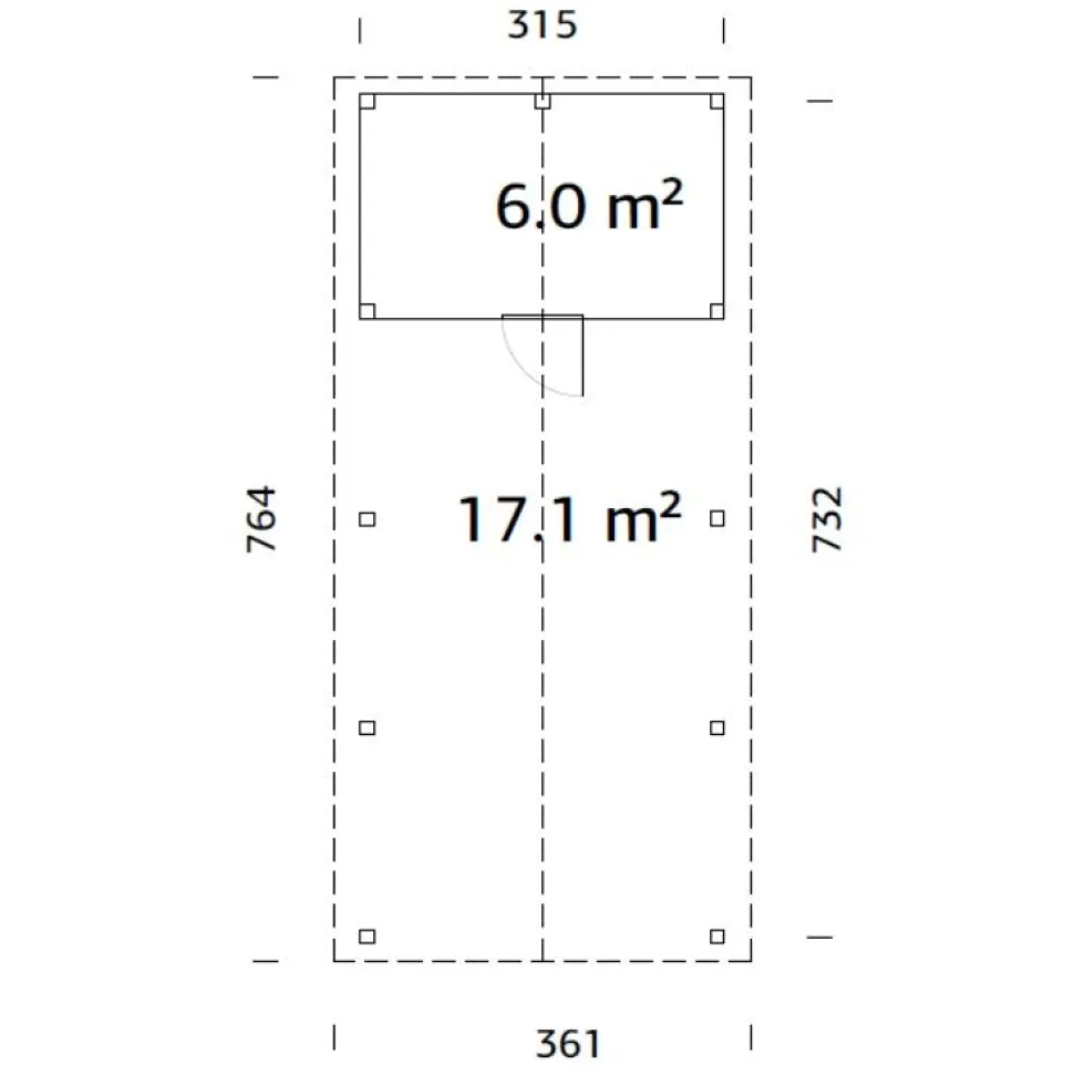 Autokatos Palmako Robert, vajalla, 23,1 m2 CP3273-2